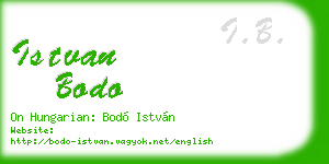 istvan bodo business card