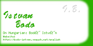 istvan bodo business card